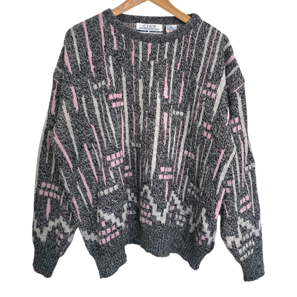 Vintage 80s Club International Tip Top‎ Pullover Crewneck Sweater Men's XL